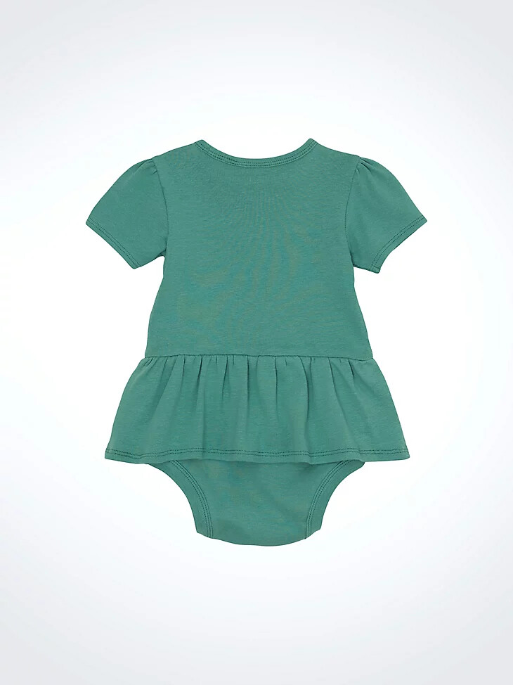body à manches courtes et jupe logo pour bébé fille bleu sarcelle