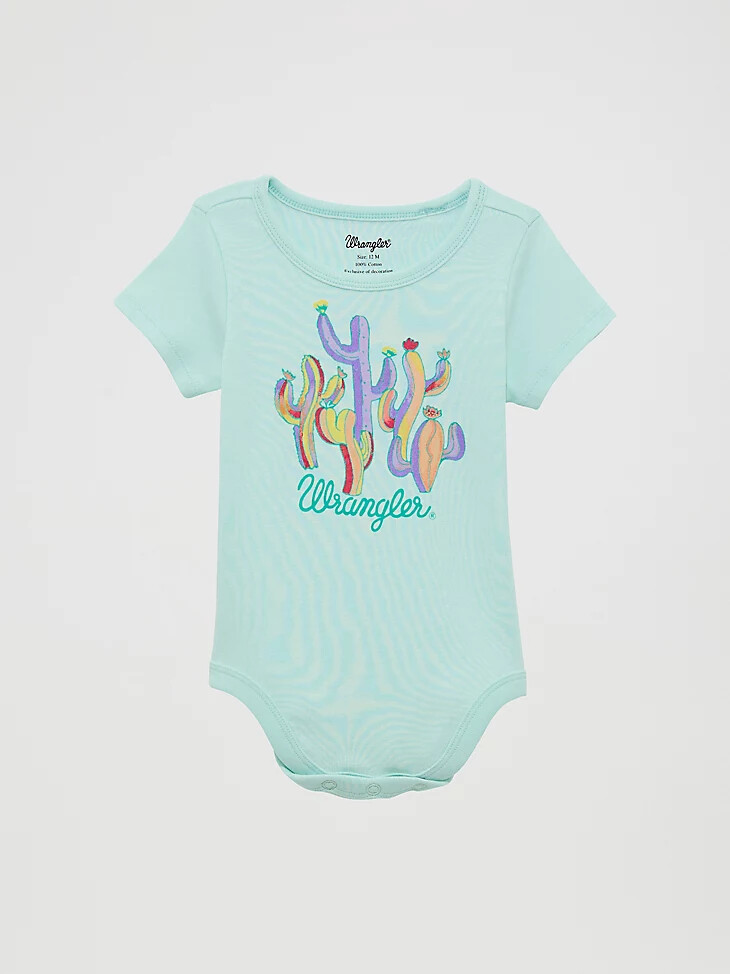body en maille à motif western pour bébé fille couleur sarcelle