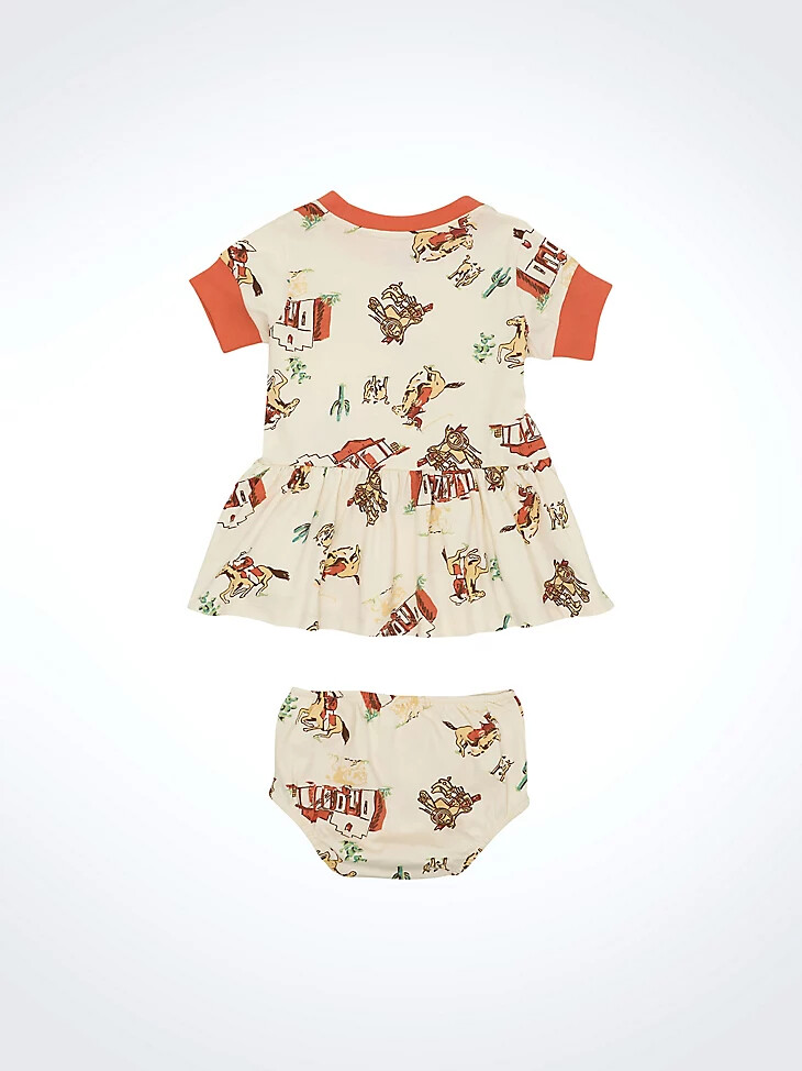 robe blanche à imprimé western et taille basse pour petite fille