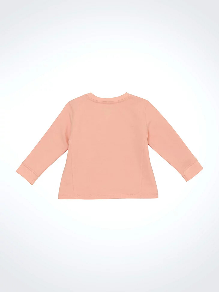 sweat-shirt rose à col rond avec logo pour petite fille