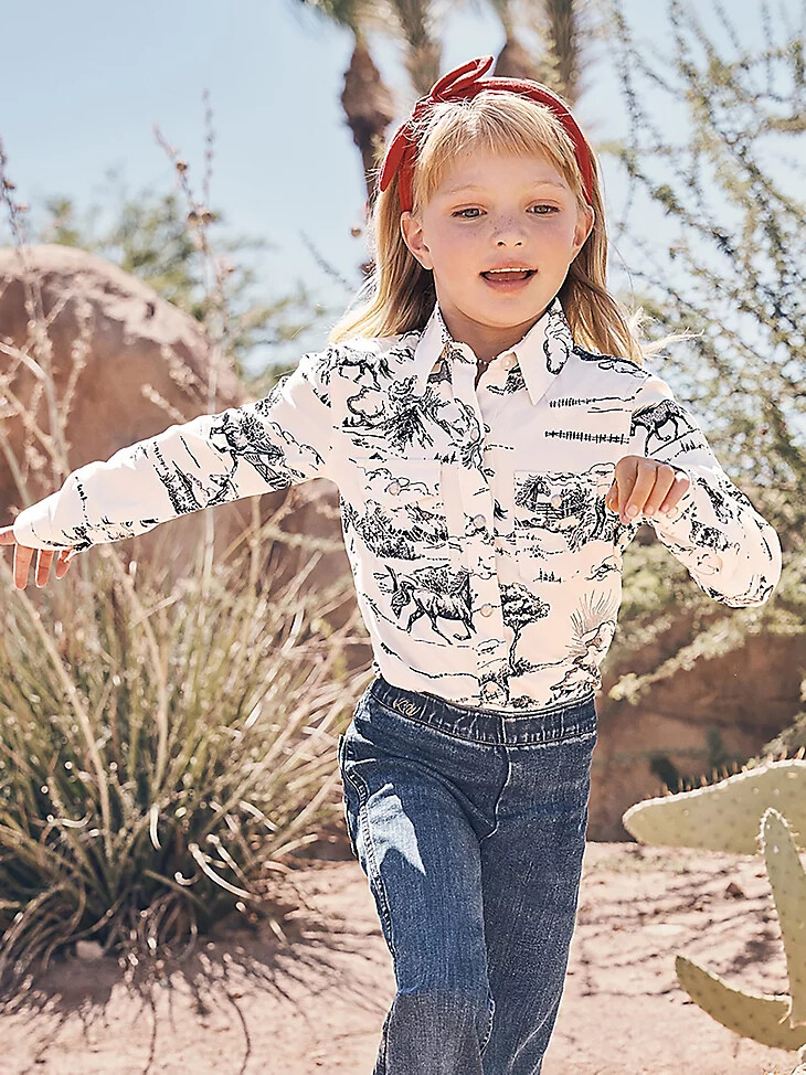 chemise à boutons-pression style western wrangler x lainey wilson imprimé paysage