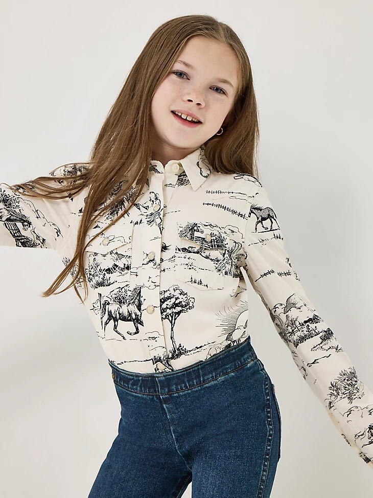 chemise à boutons-pression style western wrangler x lainey wilson imprimé paysage