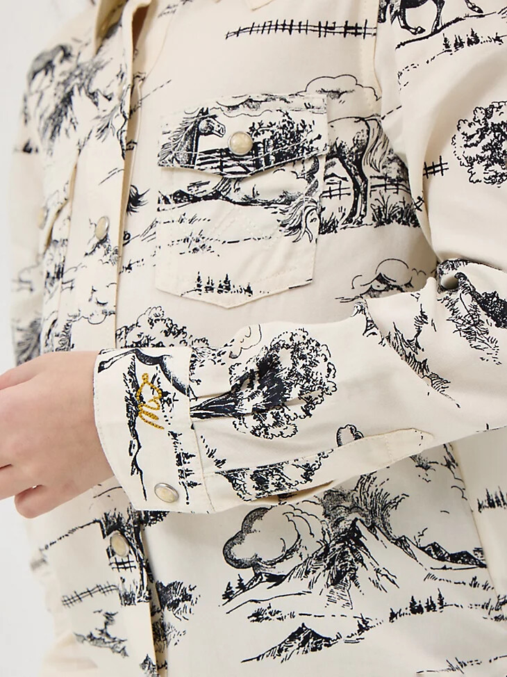 chemise à boutons-pression style western wrangler x lainey wilson imprimé paysage