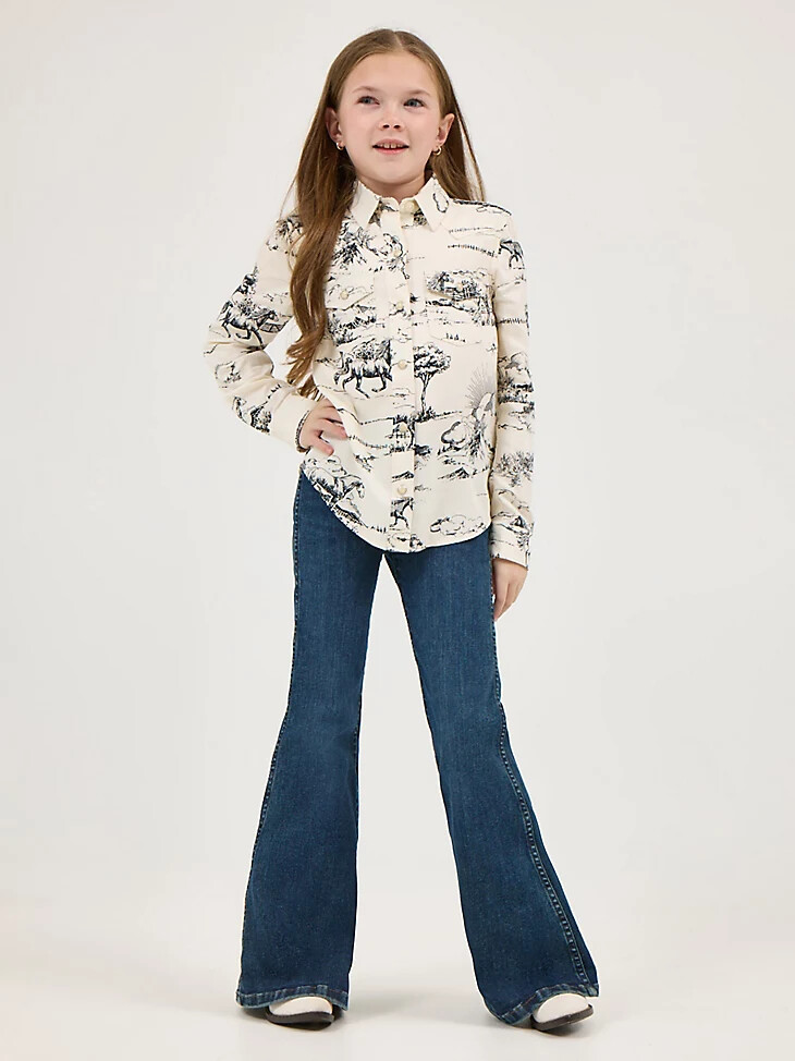 chemise à boutons-pression style western wrangler x lainey wilson imprimé paysage