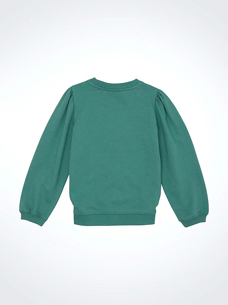 pull wrangler à manches bouffantes et imprimé graphique pour fille couleur sarcelle