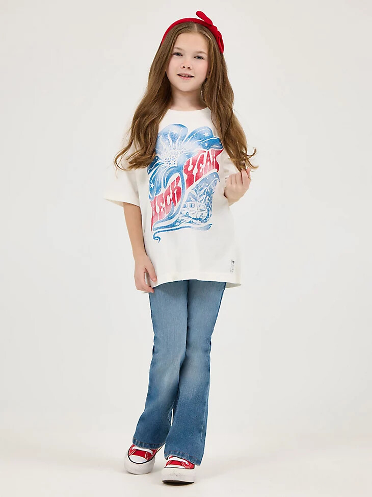 t-shirt graphique oversize wrangler x lainey wilson pour fille heck yeah