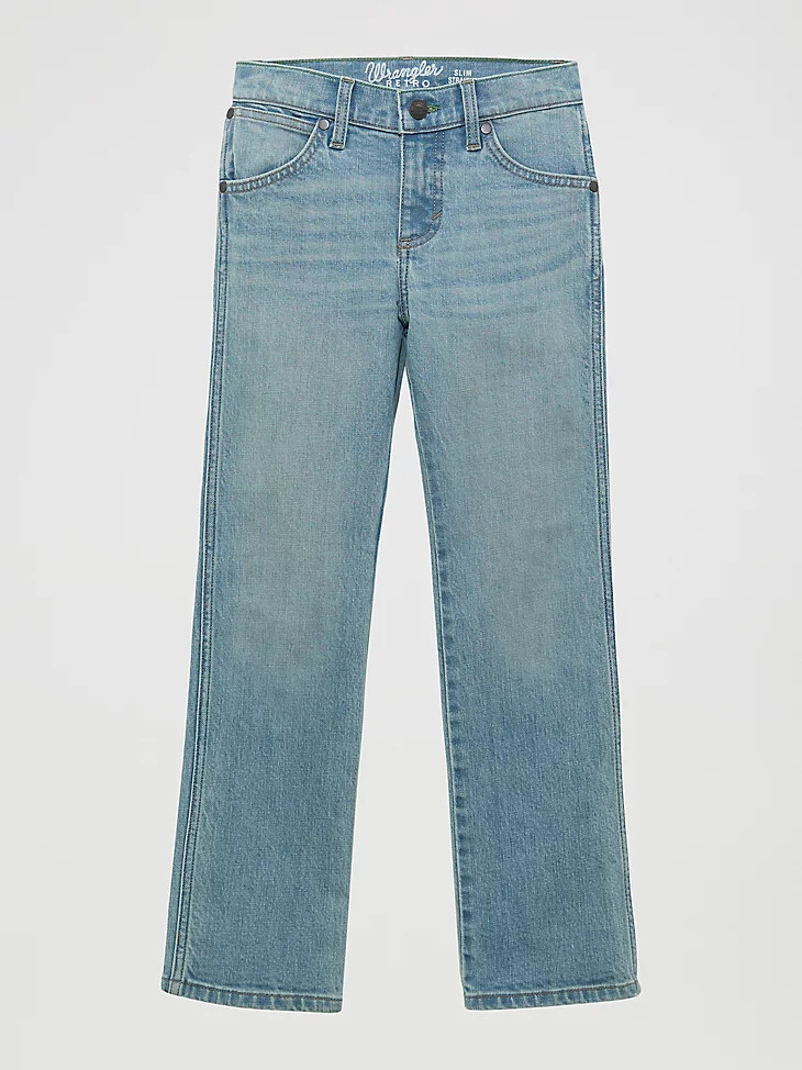 jean droit slim wrangler retro pour garçon 4-20 mendenhall