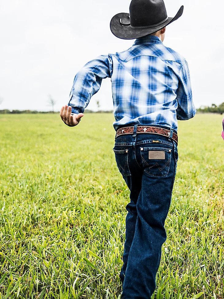 jean wrangler cowboy cut original fit pour petit garçon indigo foncé