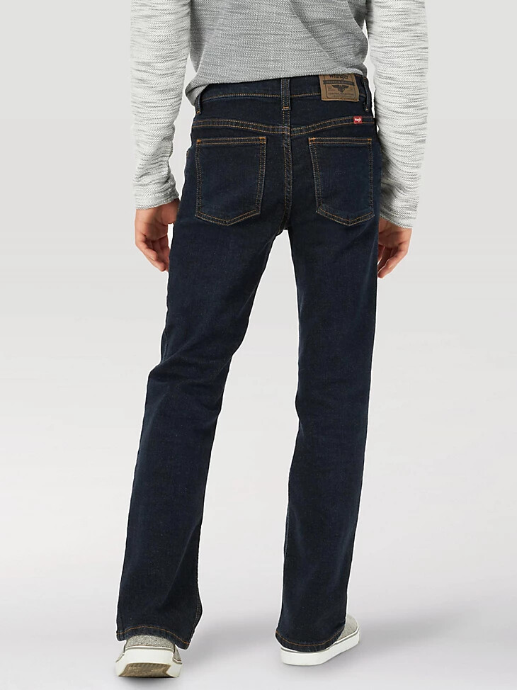 jean bootcut wrangler five star flex pour garçon 8-16 indigo foncé