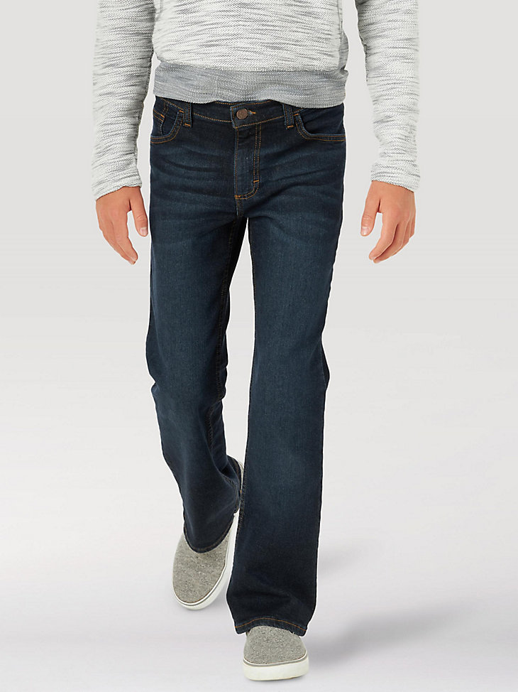 jean bootcut wrangler five star flex pour garçon 8-16 indigo foncé