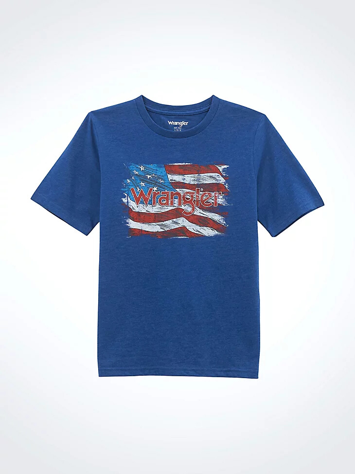 t-shirt garçon avec logo imprimé sur le devant bleu royal
