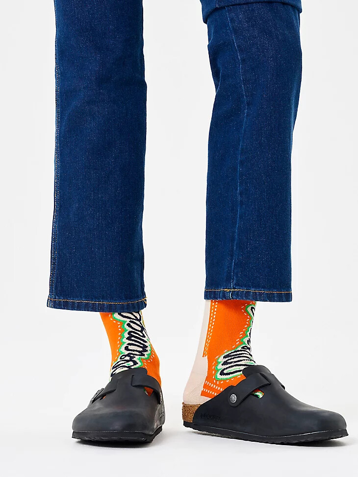 chaussettes wrangler x happy socks feuer sock navy