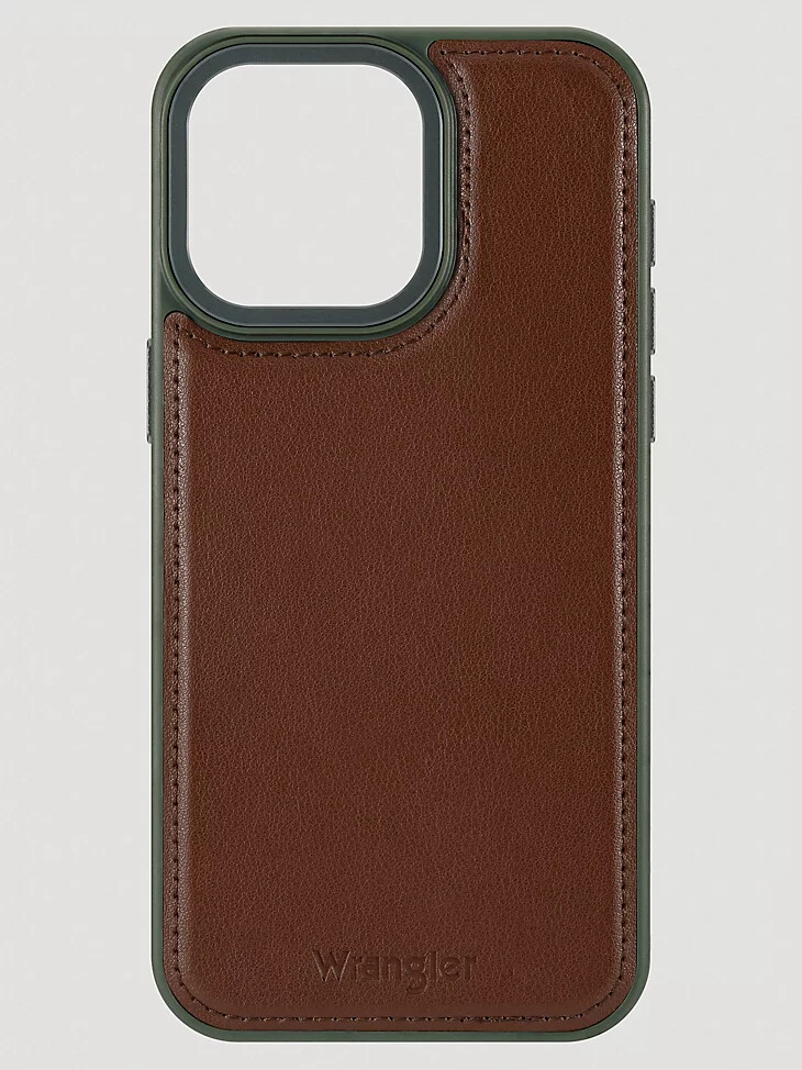Étui en cuir marron pour smartphone