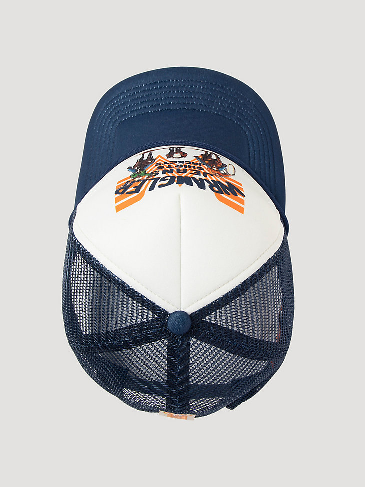 casquette de camionneur wrangler x whataburger pauly bleu marine