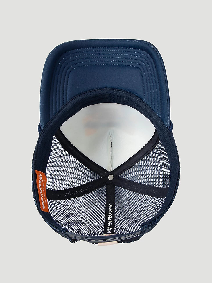 casquette de camionneur wrangler x whataburger pauly bleu marine