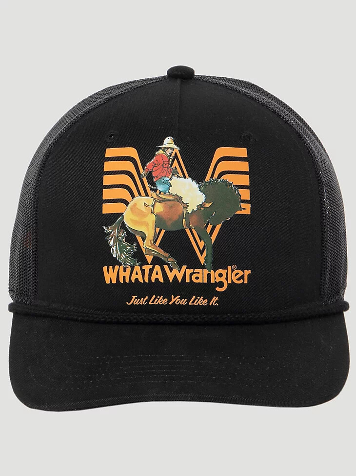 casquette trucker wrangler x whataburger saddle up noire