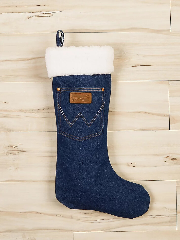 bas de noël wrangler en denim sherpa prélavé