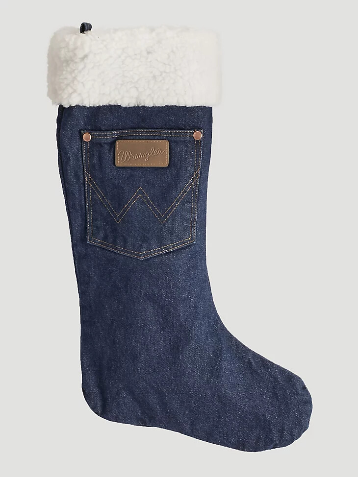 bas de noël wrangler en denim sherpa prélavé