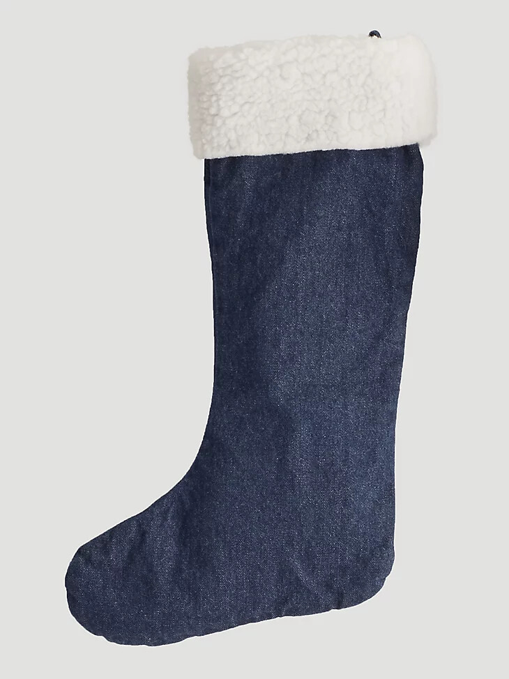 bas de noël wrangler en denim sherpa prélavé