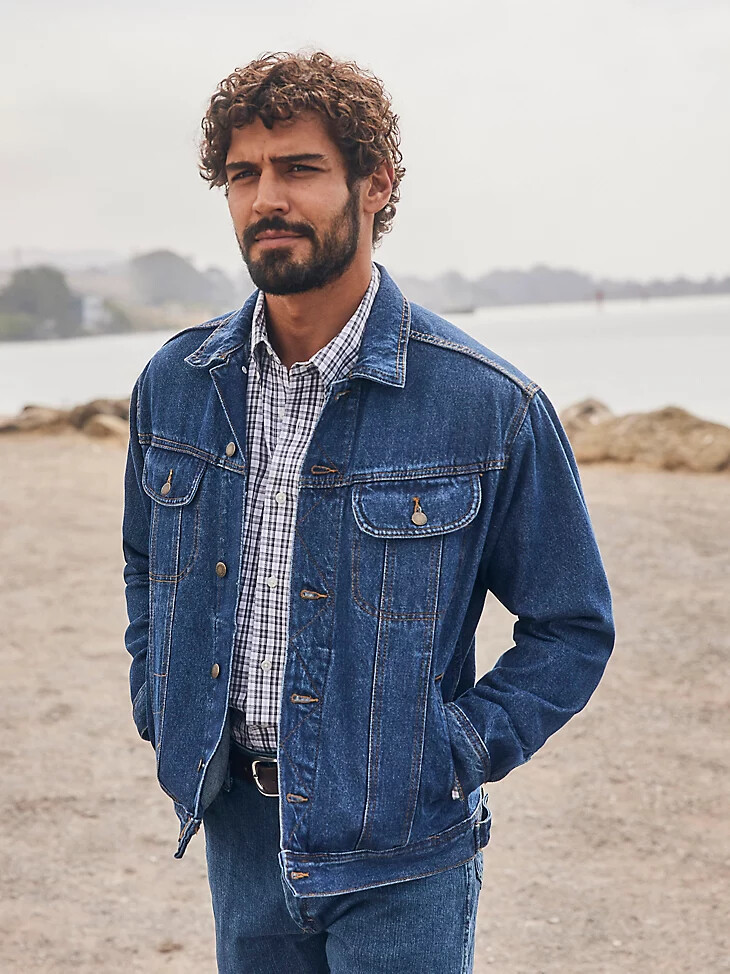 veste en jean wrangler rugged wear indigo antique
