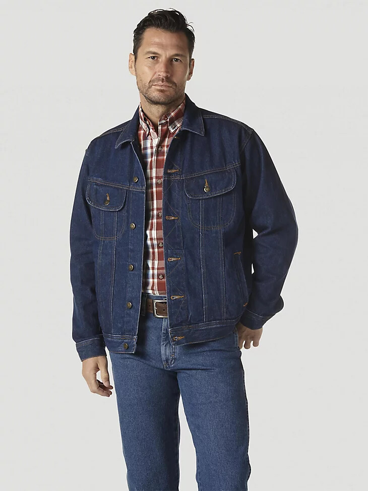 veste en jean wrangler rugged wear indigo antique