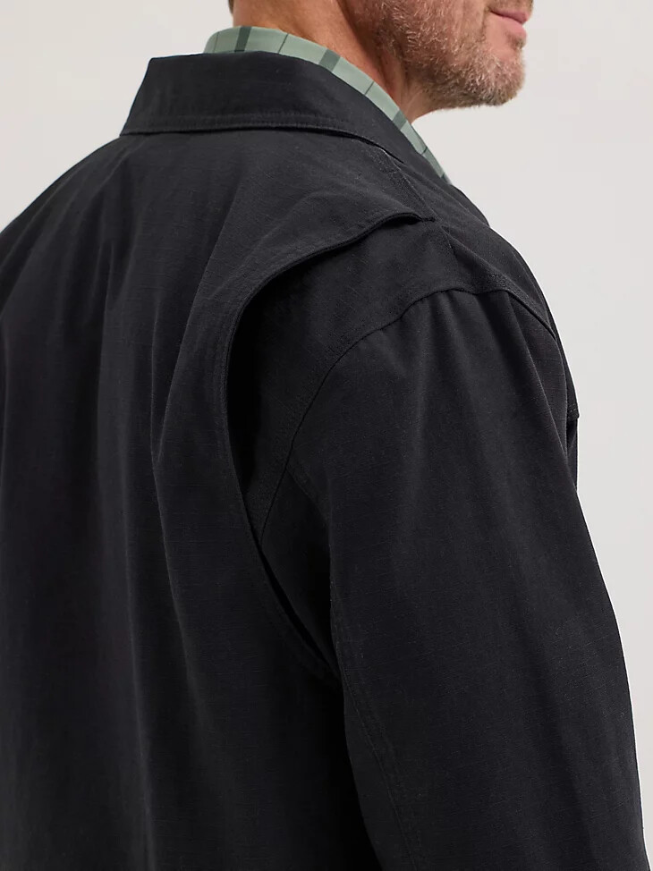 veste de travail wrangler riggs workwear doublée en flanelle noir de jais