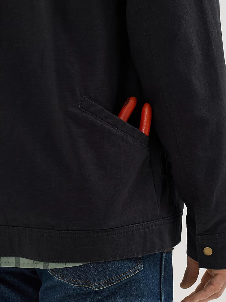 veste de travail wrangler riggs workwear doublée en flanelle noir de jais