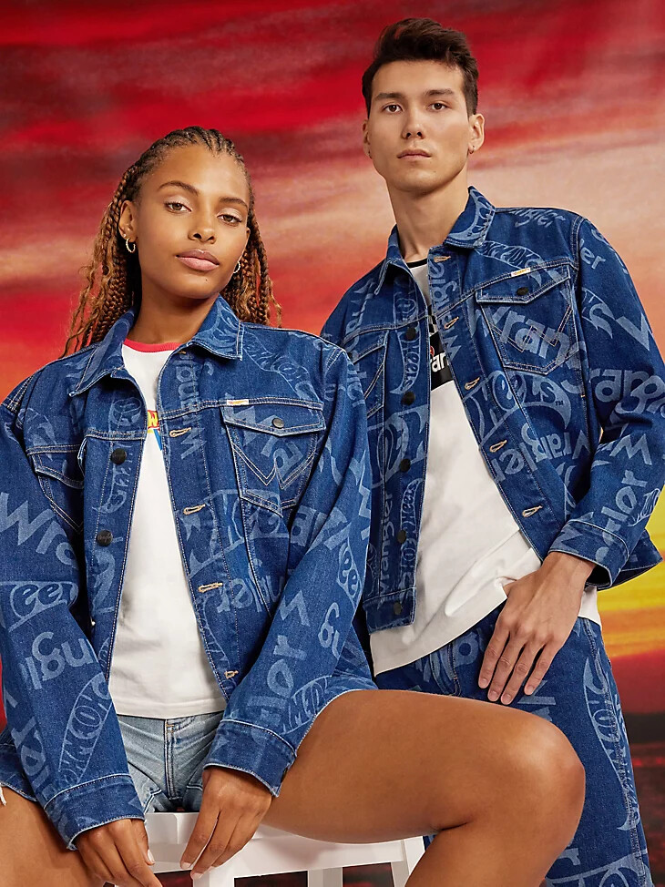 veste en jean wrangler x hot wheels pour homme logo laser bleu moyen