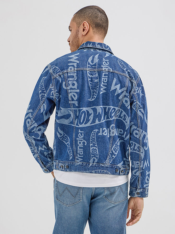 veste en jean wrangler x hot wheels pour homme logo laser bleu moyen