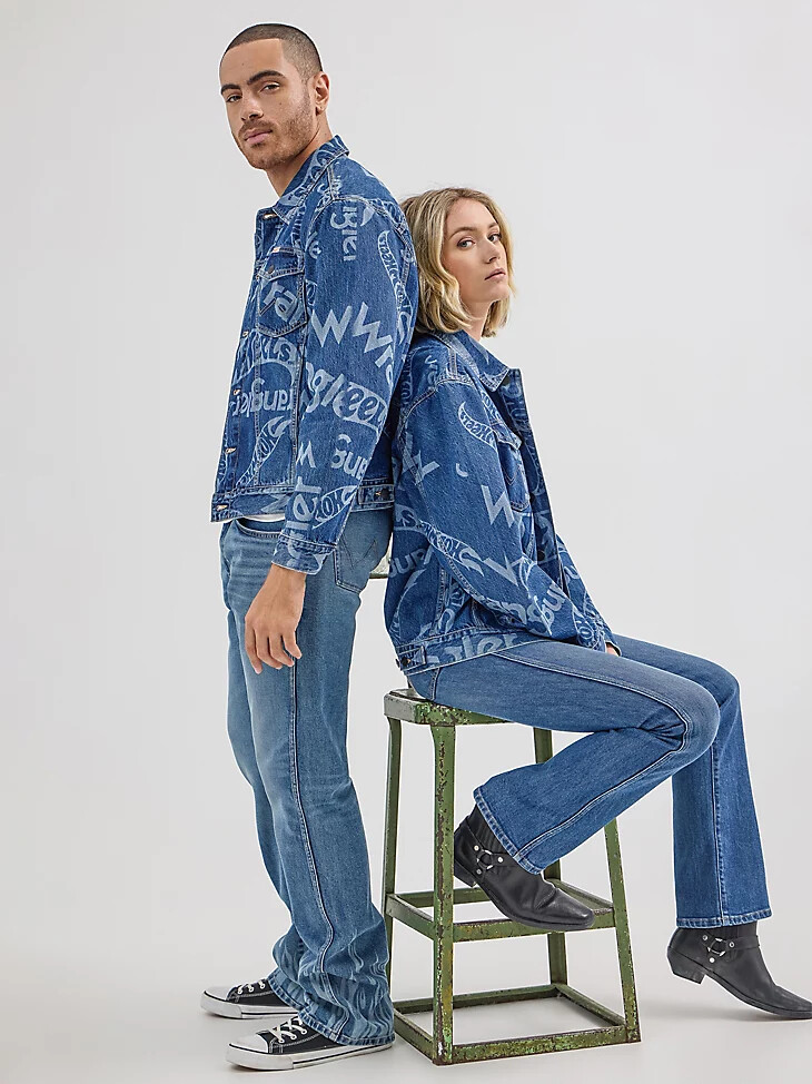 veste en jean wrangler x hot wheels pour homme logo laser bleu moyen
