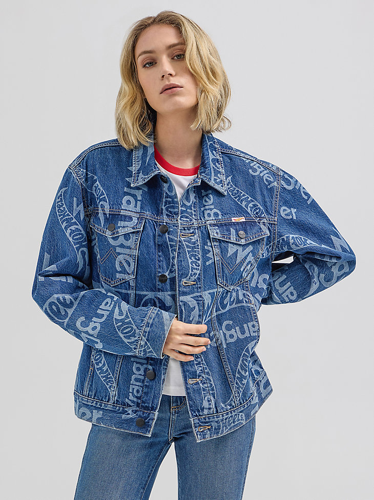 veste en jean wrangler x hot wheels pour homme logo laser bleu moyen