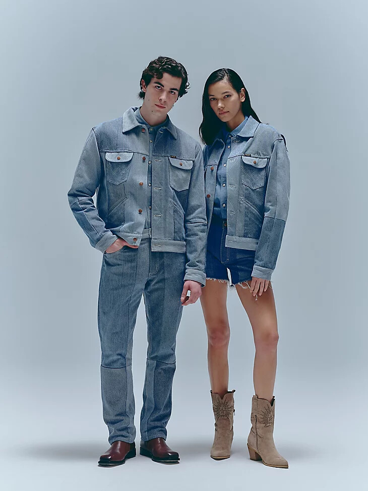 veste wrangler x beyond retro icons délavage clair