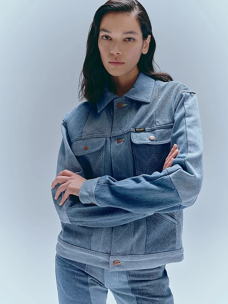 veste wrangler x beyond retro icons délavage clair