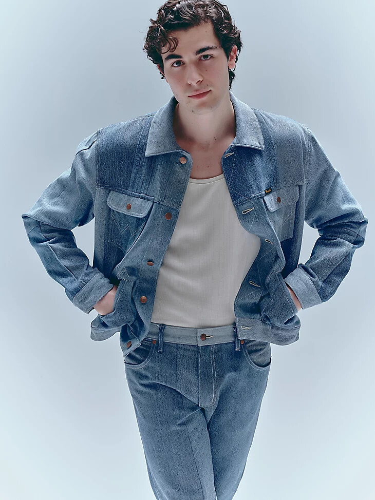 veste wrangler x beyond retro icons délavage clair