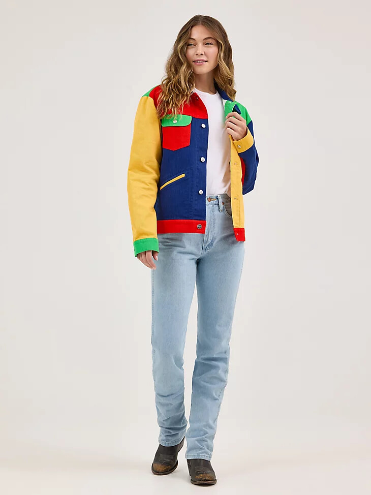 veste en denim wrangler x happy socks daze multicolore