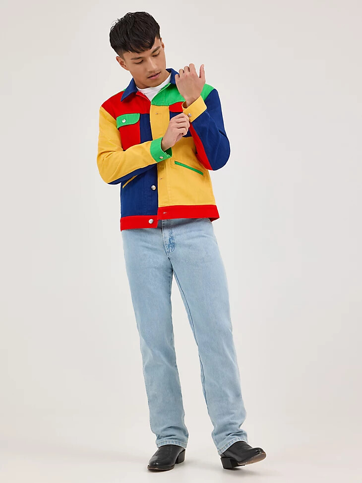veste en denim wrangler x happy socks daze multicolore