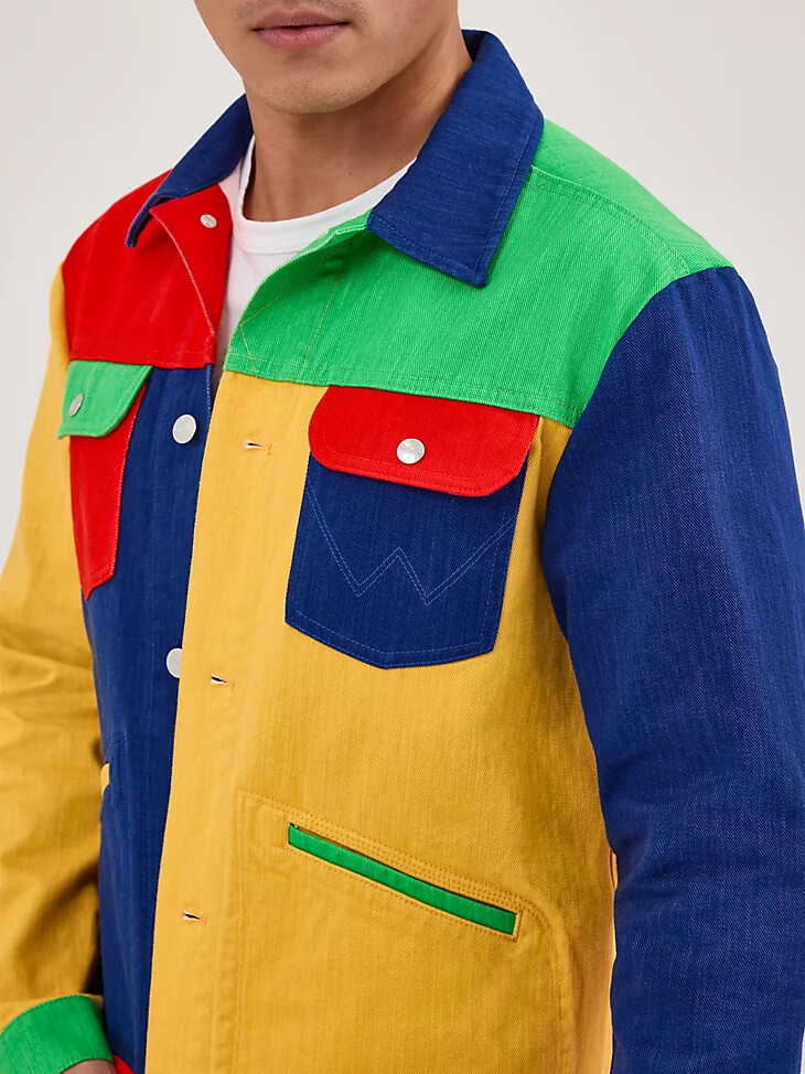 veste en denim wrangler x happy socks daze multicolore