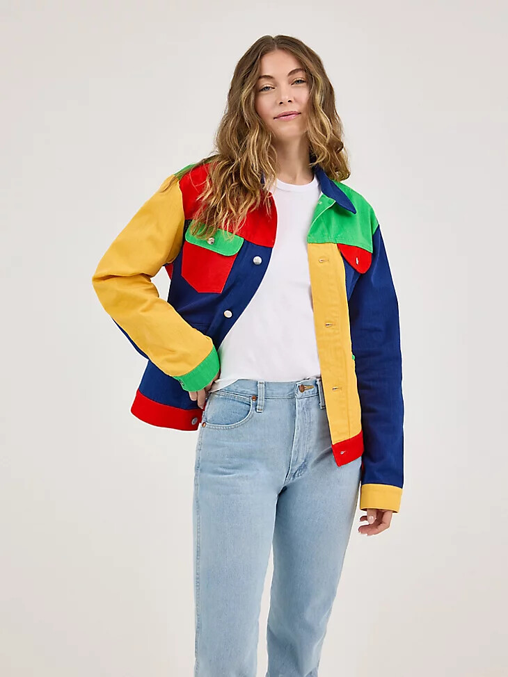 veste en denim wrangler x happy socks daze multicolore
