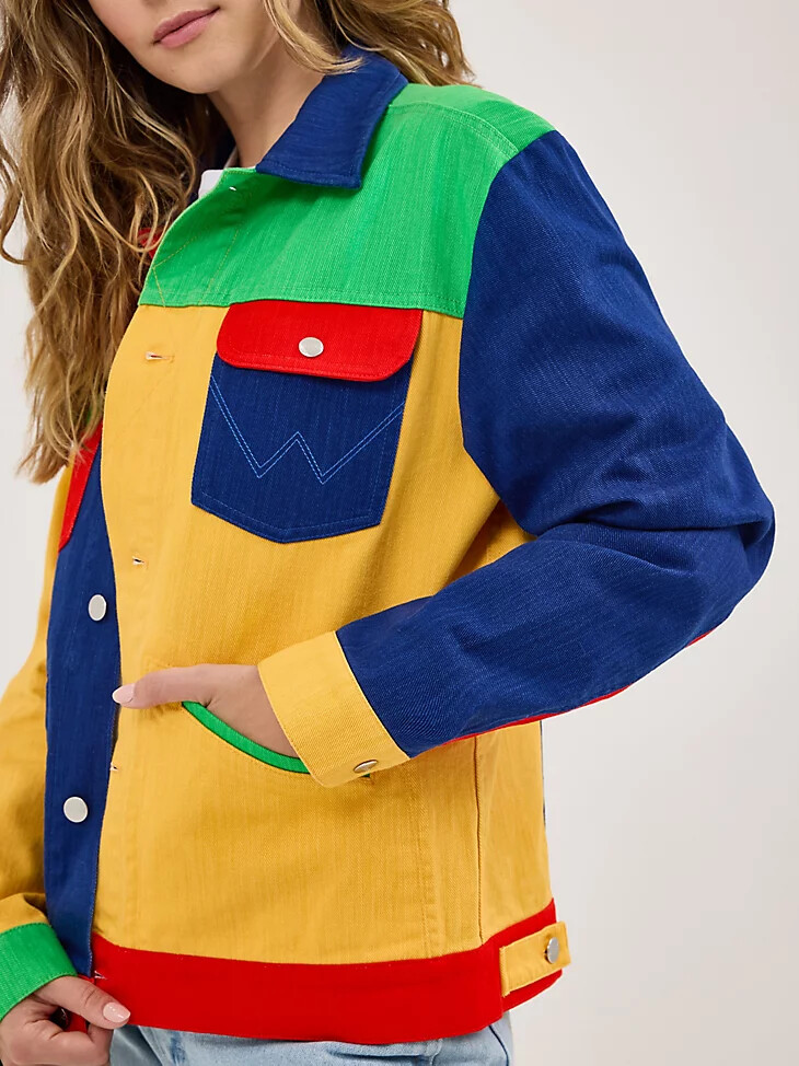 veste en denim wrangler x happy socks daze multicolore