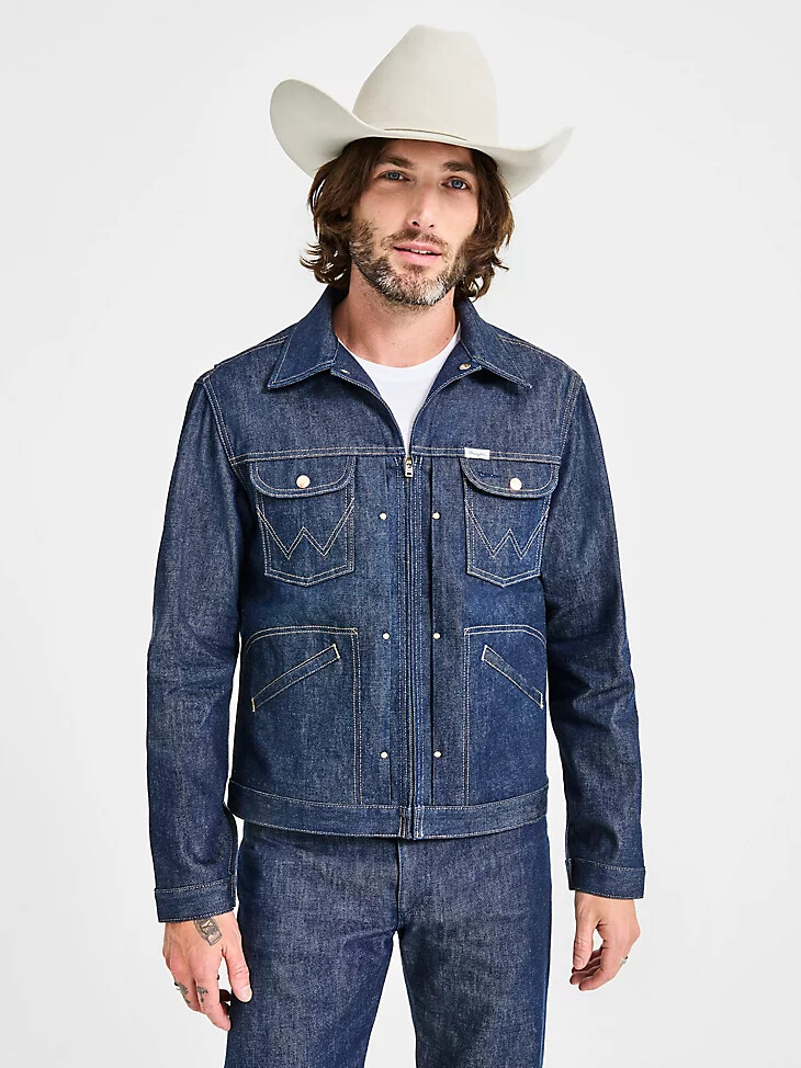 veste cone denim white oak selvedge pour homme indigo brut