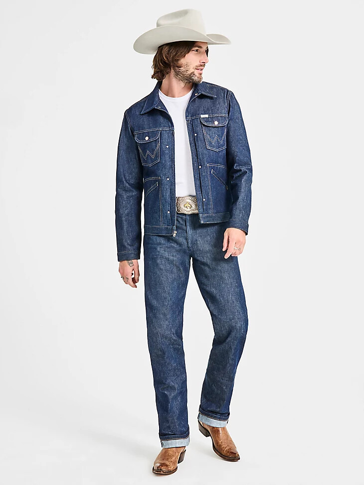 veste cone denim white oak selvedge pour homme indigo brut
