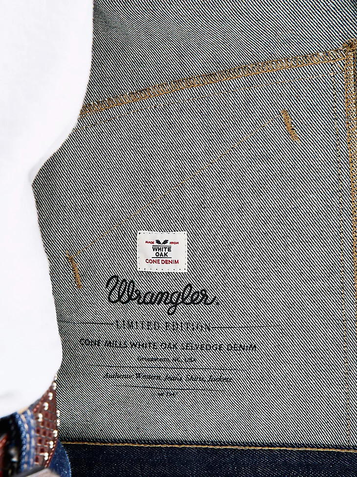 veste cone denim white oak selvedge pour homme indigo brut