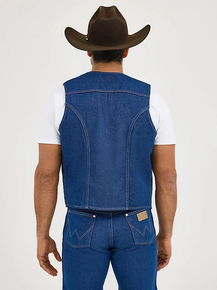 gilet en denim non doublé wrangler prélavé