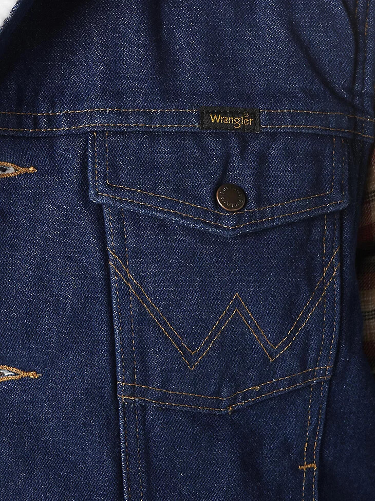 gilet en denim doublé sherpa wrangler ? prélavé