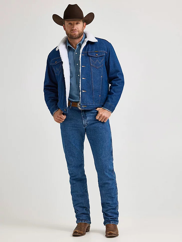 veste en jean wrangler western doublée sherpa