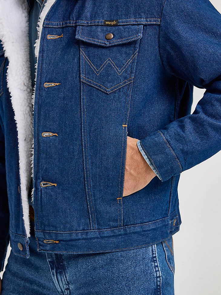 veste en jean wrangler western doublée sherpa
