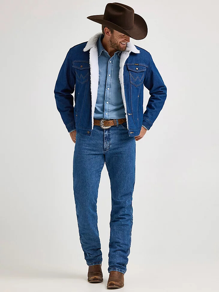 veste en jean wrangler western doublée sherpa