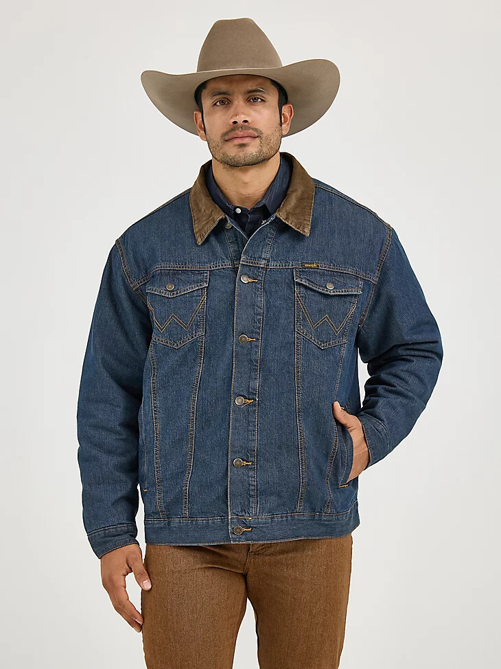 veste en jean wrangler doublée couverture rustique