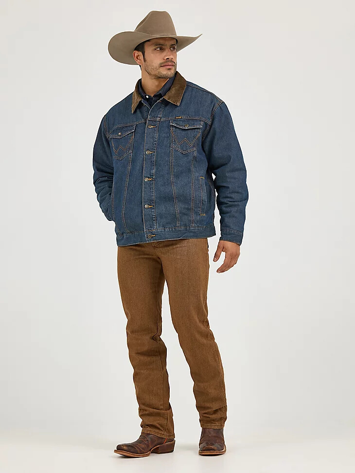 veste en jean wrangler doublée couverture rustique