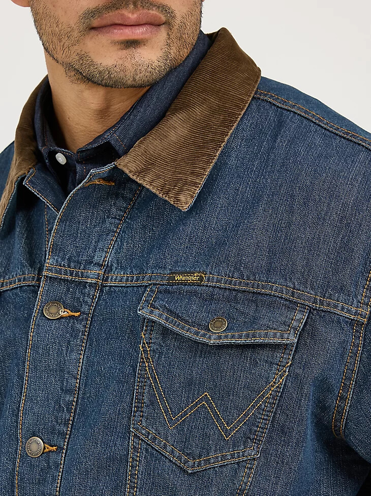 veste en jean wrangler doublée couverture rustique